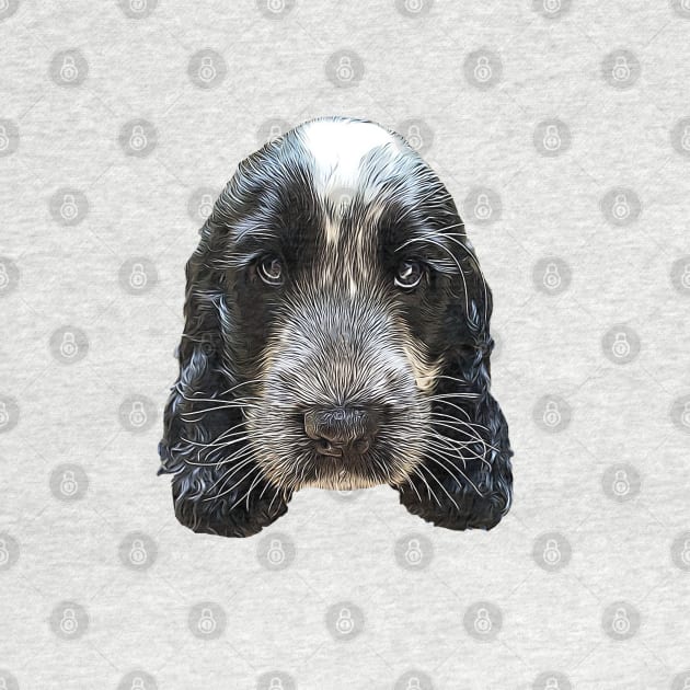 Cocker Spaniel Blue Roan Puppy Dog by ElegantCat